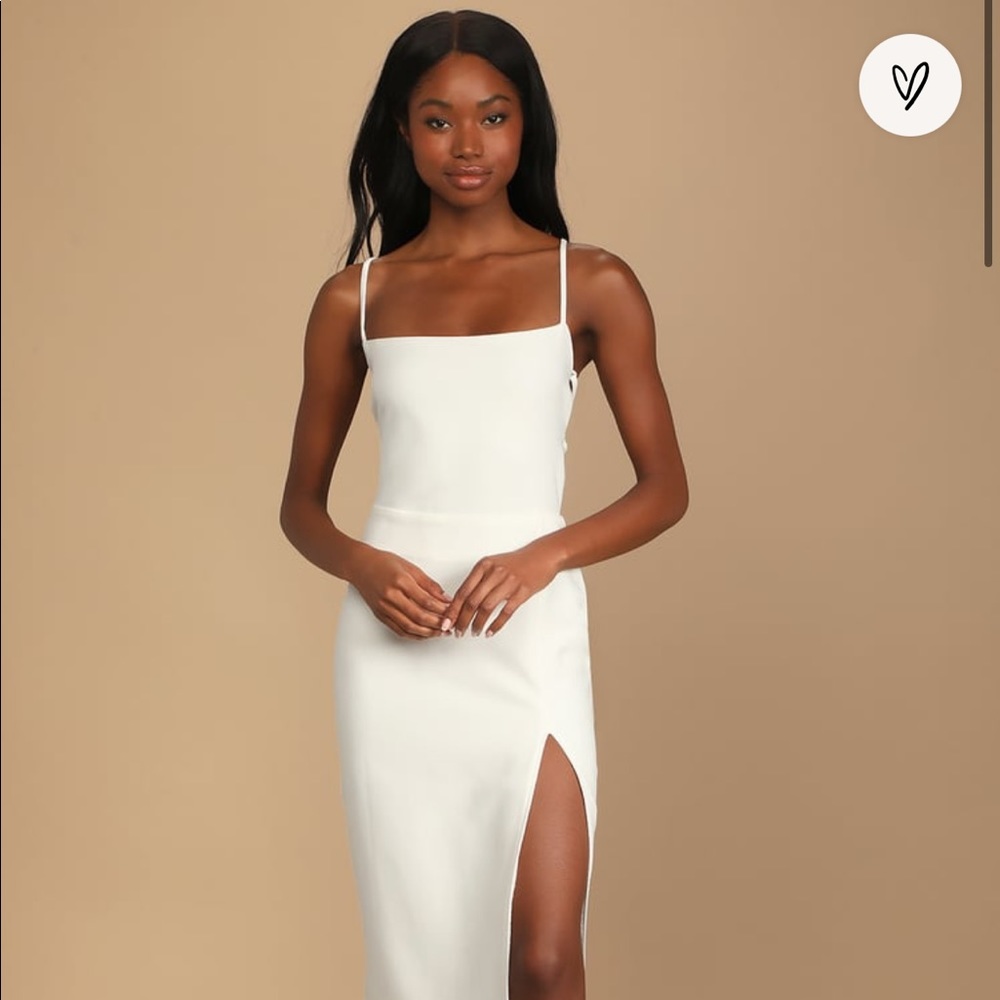 Lulus Maple White Lace Up Dress